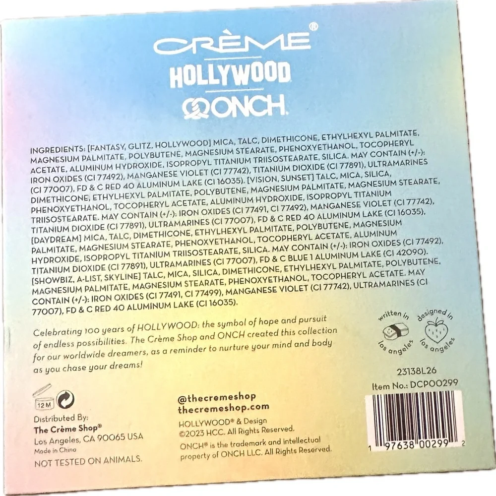 Creme x Onch Hollywood: Dream City Palette & Travel Case Bundle